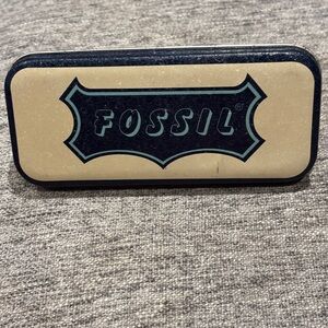 Fossil Retro Textured Watch Tin 5.5”x2.5”x0.75